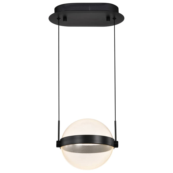 Pendant Nuvo 62-2031 Arvada - 8 Inch LED Pendant - Matte Black - Silk Screened Acrylic Lens Nuvo