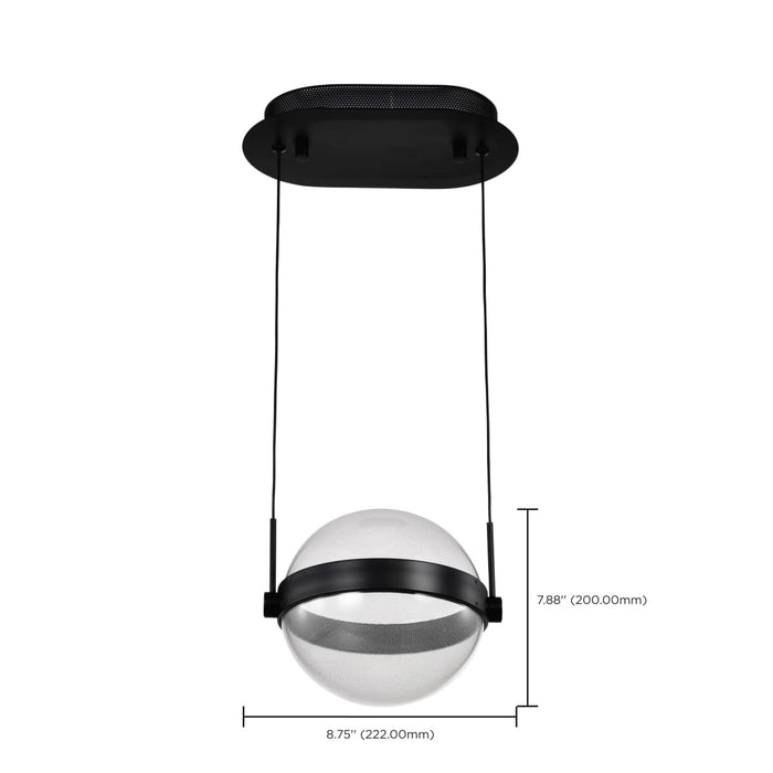 Pendant Nuvo 62-2031 Arvada - 8 Inch LED Pendant - Matte Black - Silk Screened Acrylic Lens Nuvo