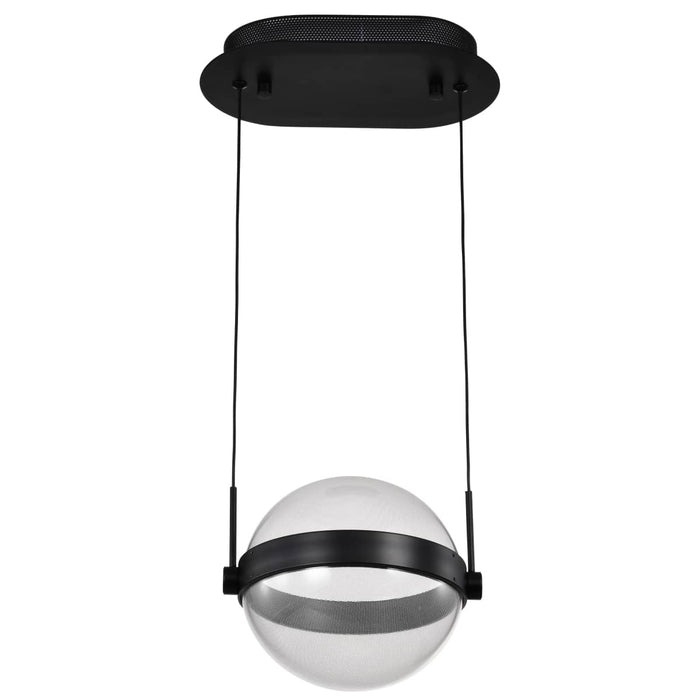 Pendant Nuvo 62-2031 Arvada - 8 Inch LED Pendant - Matte Black - Silk Screened Acrylic Lens Nuvo