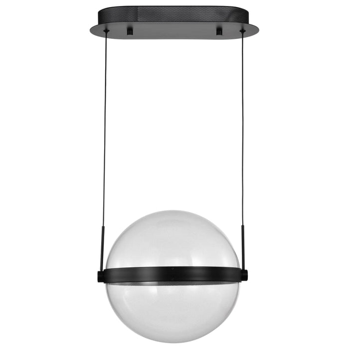 Pendant Nuvo 62-2032 Arvada - 12 Inch LED Pendant - Matte Black - Silk Screened Acrylic Lens Nuvo