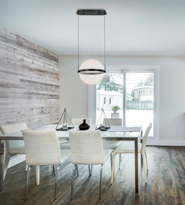 Pendant Nuvo 62-2033 Arvada - 16 Inch LED Pendant - Matte Black - Silk Screened Acrylic Lens Nuvo