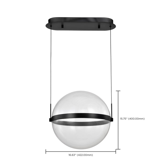 Pendant Nuvo 62-2033 Arvada - 16 Inch LED Pendant - Matte Black - Silk Screened Acrylic Lens Nuvo