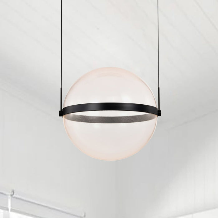 Pendant Nuvo 62-2034 Arvada - 20 Inch LED Pendant - Matte Black - Silk Screened Acrylic Lens Nuvo