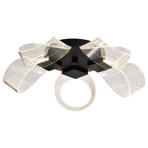 Flush Mount Nuvo 62-2035 Barnett - 21 Inch LED Flush Mount - Matte Black - Silk Screened Acrylic Lens Nuvo