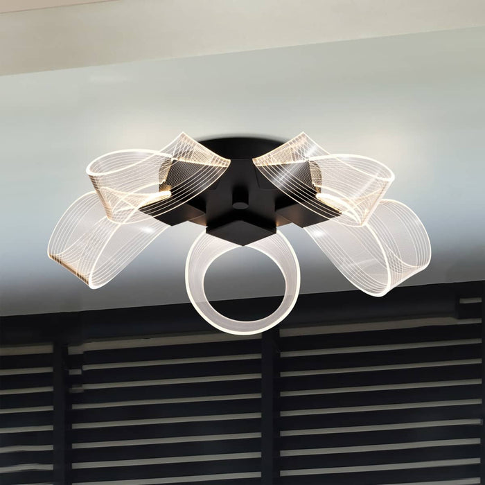 Flush Mount Nuvo 62-2035 Barnett - 21 Inch LED Flush Mount - Matte Black - Silk Screened Acrylic Lens Nuvo
