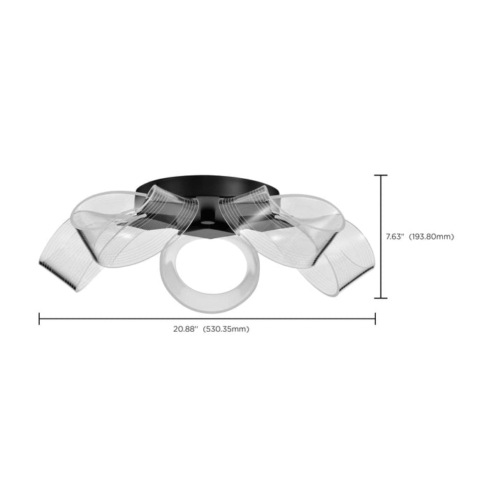 Flush Mount Nuvo 62-2035 Barnett - 21 Inch LED Flush Mount - Matte Black - Silk Screened Acrylic Lens Nuvo