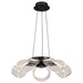 Chandelier Nuvo 62-2036 Barnett - 21 Inch LED 5 Light Chandelier - Matte Black - Silk Screened Acrylic Lens Nuvo