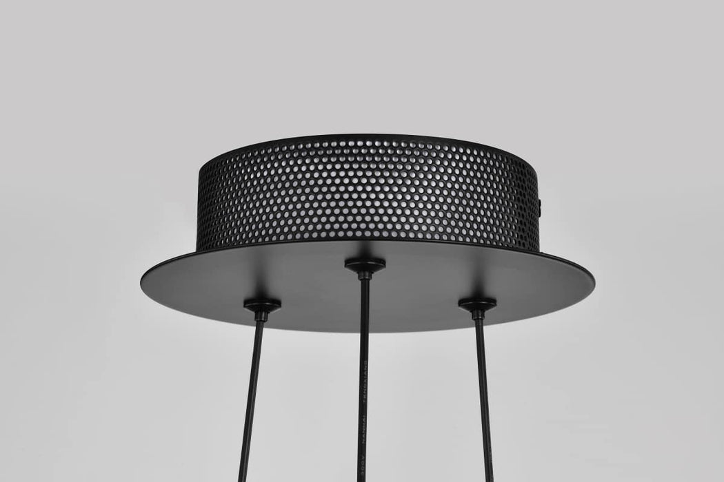 Chandelier Nuvo 62-2036 Barnett - 21 Inch LED 5 Light Chandelier - Matte Black - Silk Screened Acrylic Lens Nuvo