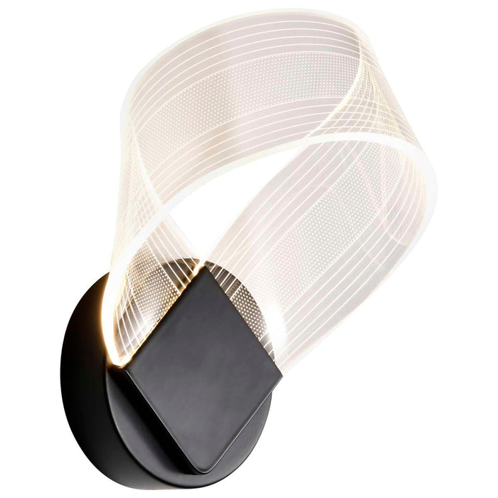 Sconce Nuvo 62-2037 Barnett - 10 Inch LED Wall Sconce - Matte Black - Silk Screened Acrylic Lens Nuvo