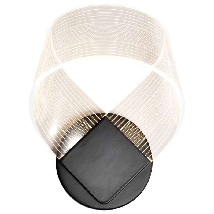 Sconce Nuvo 62-2037 Barnett - 10 Inch LED Wall Sconce - Matte Black - Silk Screened Acrylic Lens Nuvo
