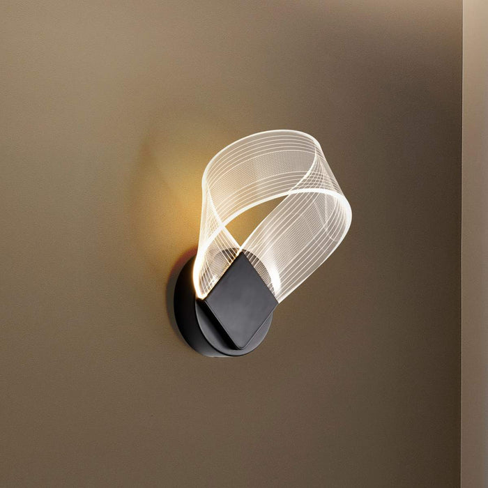 Sconce Nuvo 62-2037 Barnett - 10 Inch LED Wall Sconce - Matte Black - Silk Screened Acrylic Lens Nuvo