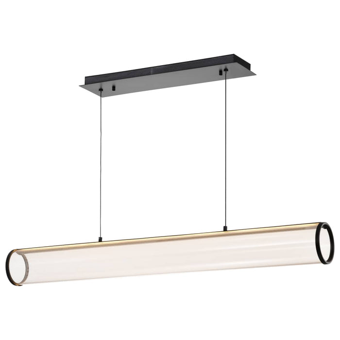 Island Pendant Nuvo 62-2041 Vale - 43 Inch LED Island Pendant - Matte Black - Silk Screened Acrylic Lens Nuvo