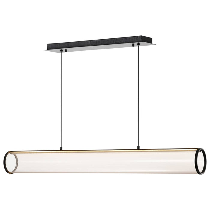 Island Pendant Nuvo 62-2041 Vale - 43 Inch LED Island Pendant - Matte Black - Silk Screened Acrylic Lens Nuvo