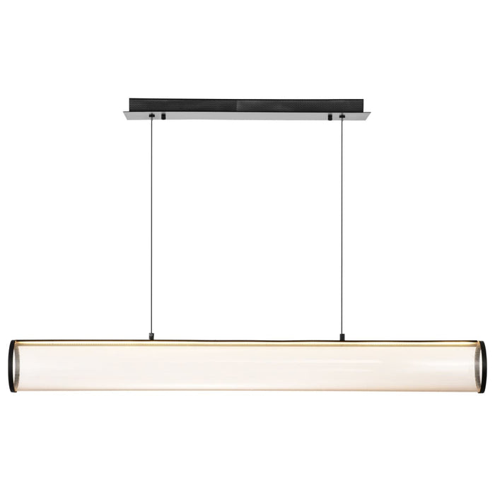Island Pendant Nuvo 62-2041 Vale - 43 Inch LED Island Pendant - Matte Black - Silk Screened Acrylic Lens Nuvo