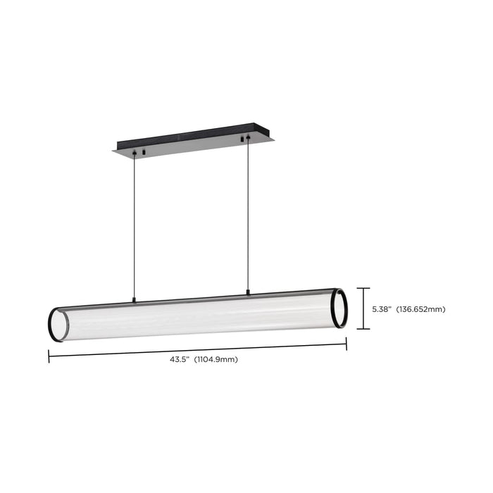 Island Pendant Nuvo 62-2041 Vale - 43 Inch LED Island Pendant - Matte Black - Silk Screened Acrylic Lens Nuvo