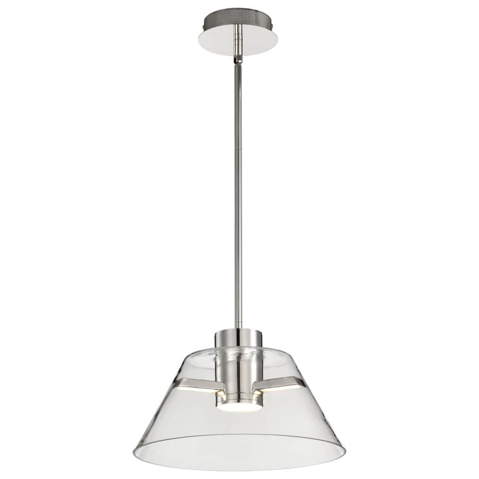 Pendant Nuvo 62-2051 Edmond - 14 Inch LED Pendant - Polished Nickel with Clear Glass - Polished Nickel Finish Nuvo