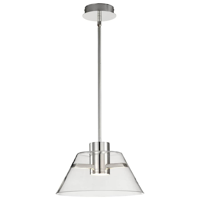 Pendant Nuvo 62-2051 Edmond - 14 Inch LED Pendant - Polished Nickel with Clear Glass - Polished Nickel Finish Nuvo