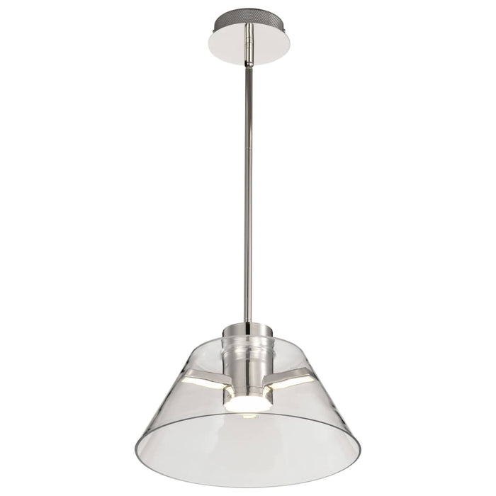 Pendant Nuvo 62-2051 Edmond - 14 Inch LED Pendant - Polished Nickel with Clear Glass - Polished Nickel Finish Nuvo