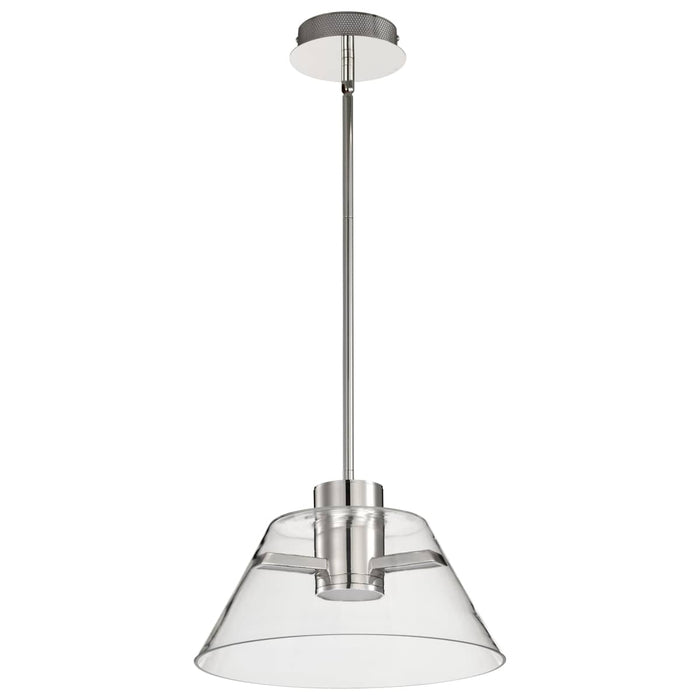 Pendant Nuvo 62-2051 Edmond - 14 Inch LED Pendant - Polished Nickel with Clear Glass - Polished Nickel Finish Nuvo
