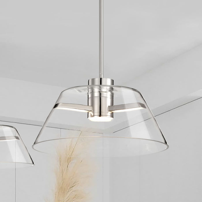 Pendant Nuvo 62-2052 Edmond - 17 Inch LED Pendant - Polished Nickel - Polished Nickel Finish Nuvo