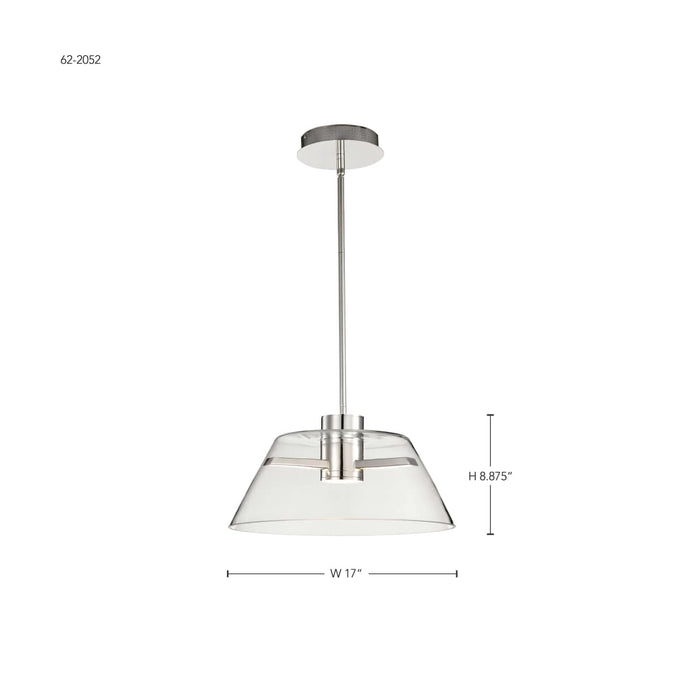 Pendant Nuvo 62-2052 Edmond - 17 Inch LED Pendant - Polished Nickel - Polished Nickel Finish Nuvo