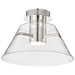 Semi Flush Nuvo 62-2053 Edmond - 14 Inch LED Semi Flush - Polished Nickel with Clear Glass - Polished Nickel Finish Nuvo
