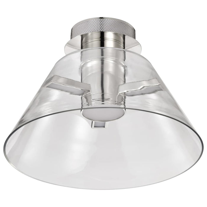Semi Flush Nuvo 62-2053 Edmond - 14 Inch LED Semi Flush - Polished Nickel with Clear Glass - Polished Nickel Finish Nuvo