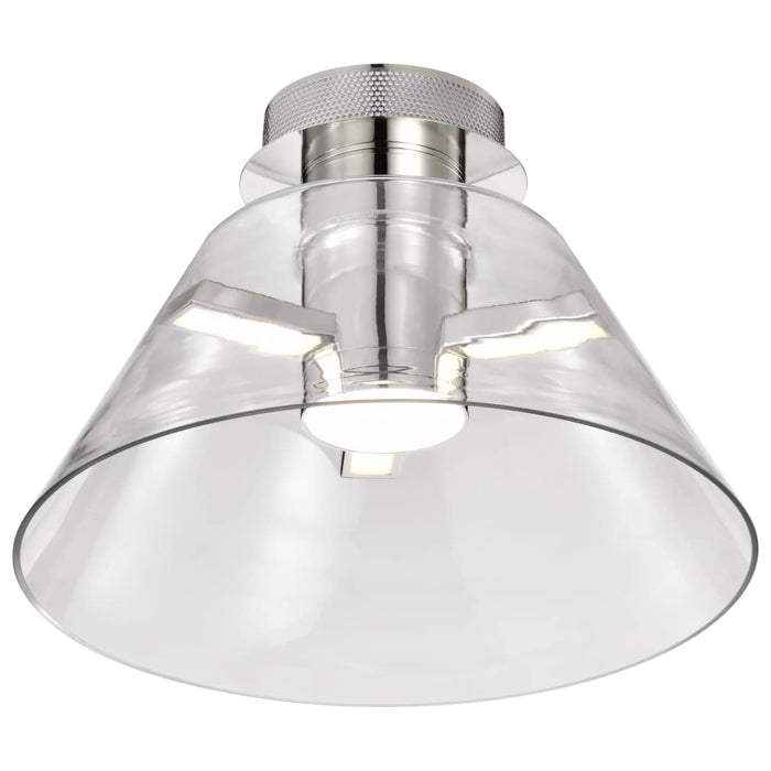 Semi Flush Nuvo 62-2053 Edmond - 14 Inch LED Semi Flush - Polished Nickel with Clear Glass - Polished Nickel Finish Nuvo