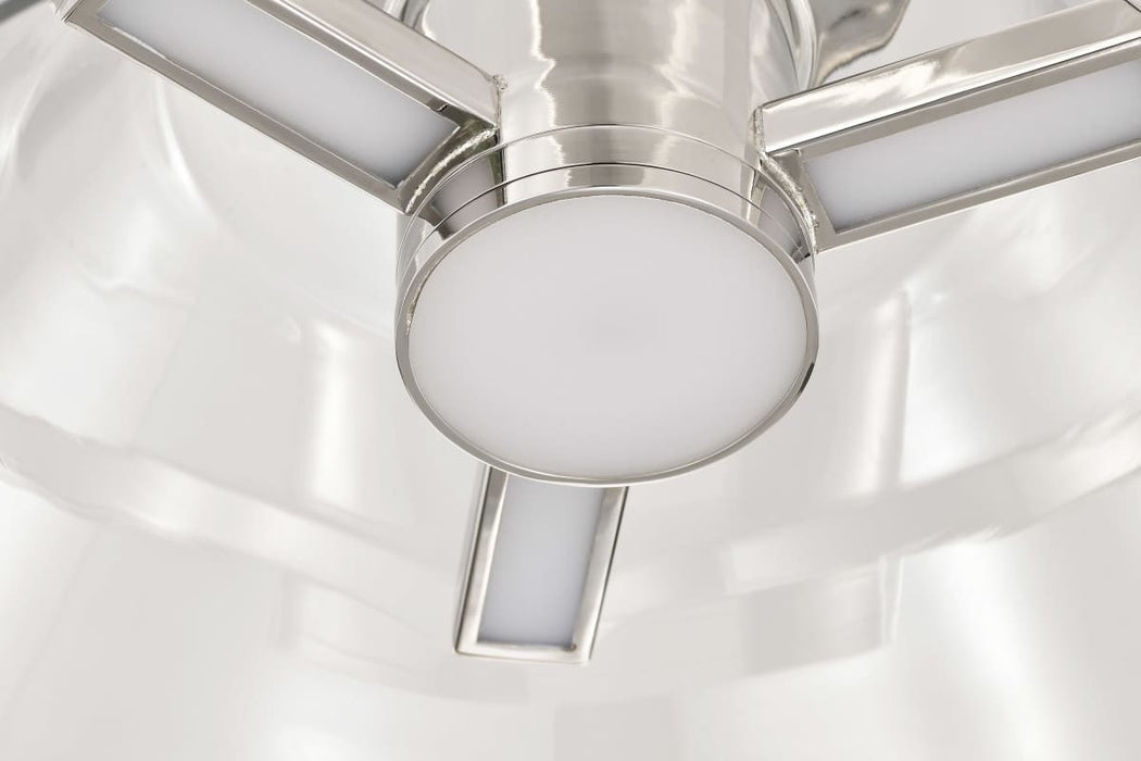 Semi Flush Nuvo 62-2053 Edmond - 14 Inch LED Semi Flush - Polished Nickel with Clear Glass - Polished Nickel Finish Nuvo