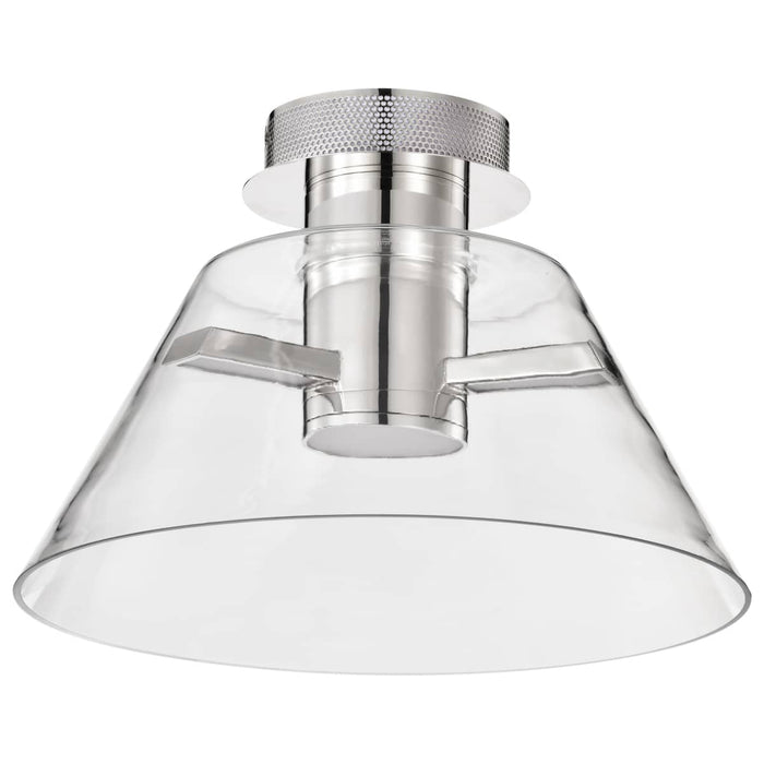 Semi Flush Nuvo 62-2053 Edmond - 14 Inch LED Semi Flush - Polished Nickel with Clear Glass - Polished Nickel Finish Nuvo