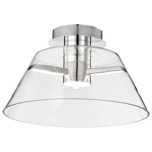 Semi Flush Nuvo 62-2054 Edmond - 17 Inch LED Semi Flush - Polished Nickel with Clear Glass - Polished Nickel Finish Nuvo