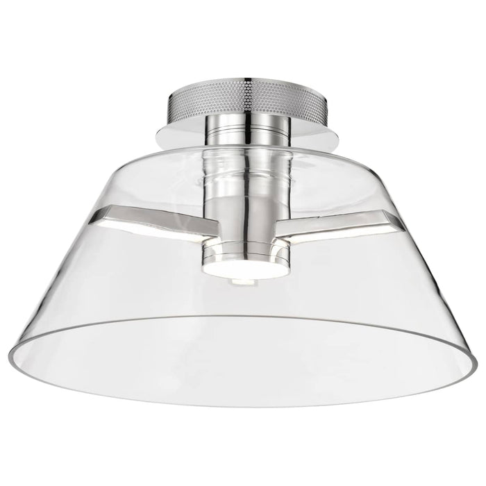 Semi Flush Nuvo 62-2054 Edmond - 17 Inch LED Semi Flush - Polished Nickel with Clear Glass - Polished Nickel Finish Nuvo