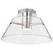 Semi Flush Nuvo 62-2054 Edmond - 17 Inch LED Semi Flush - Polished Nickel with Clear Glass - Polished Nickel Finish Nuvo