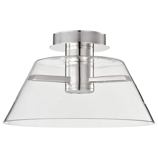 Semi Flush Nuvo 62-2054 Edmond - 17 Inch LED Semi Flush - Polished Nickel with Clear Glass - Polished Nickel Finish Nuvo