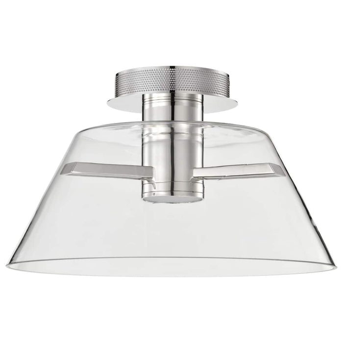 Semi Flush Nuvo 62-2054 Edmond - 17 Inch LED Semi Flush - Polished Nickel with Clear Glass - Polished Nickel Finish Nuvo