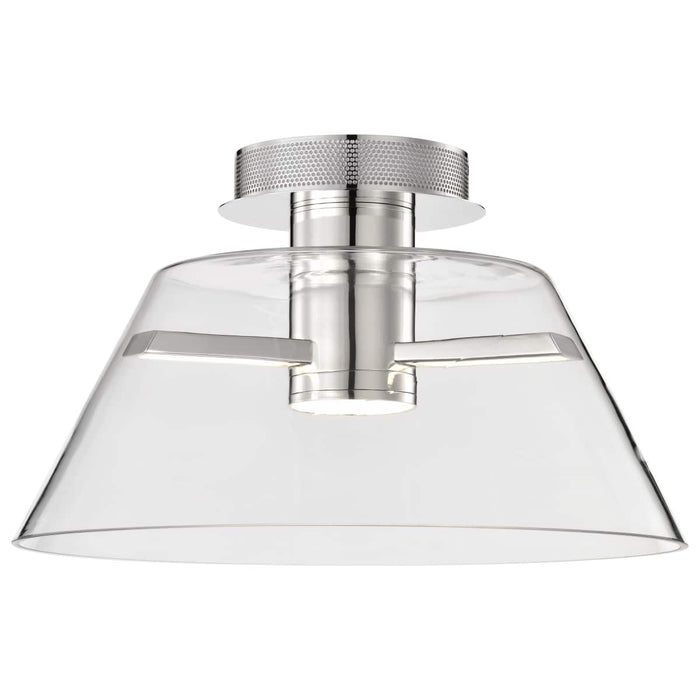 Semi Flush Nuvo 62-2054 Edmond - 17 Inch LED Semi Flush - Polished Nickel with Clear Glass - Polished Nickel Finish Nuvo