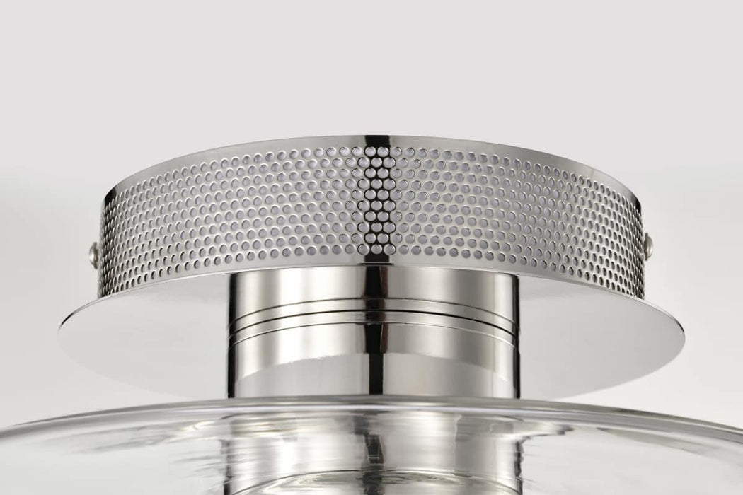 Semi Flush Nuvo 62-2054 Edmond - 17 Inch LED Semi Flush - Polished Nickel with Clear Glass - Polished Nickel Finish Nuvo