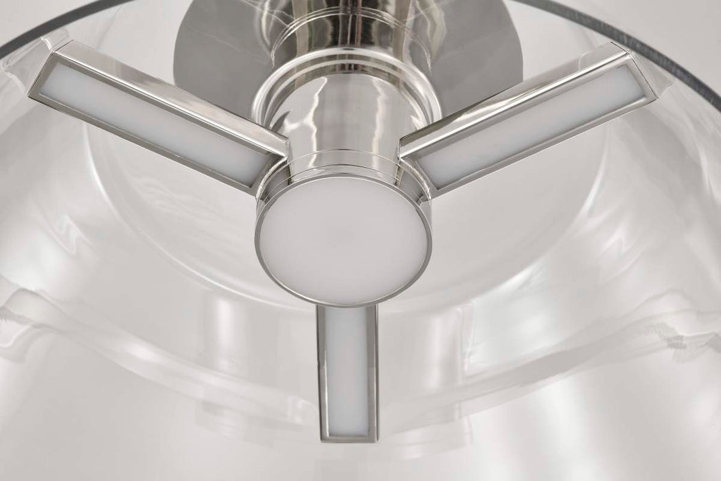 Semi Flush Nuvo 62-2054 Edmond - 17 Inch LED Semi Flush - Polished Nickel with Clear Glass - Polished Nickel Finish Nuvo