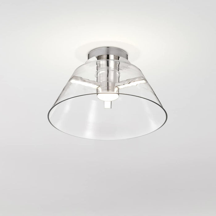 Semi Flush Nuvo 62-2054 Edmond - 17 Inch LED Semi Flush - Polished Nickel with Clear Glass - Polished Nickel Finish Nuvo