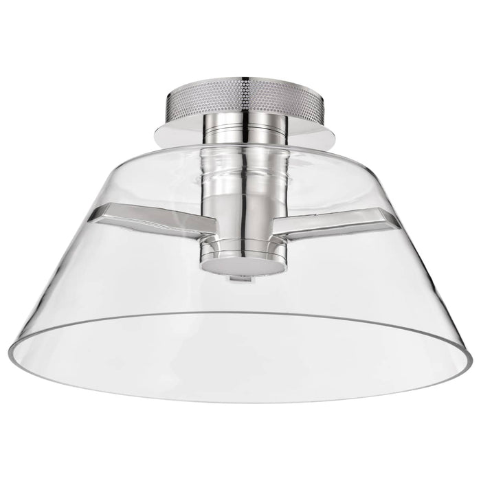 Semi Flush Nuvo 62-2054 Edmond - 17 Inch LED Semi Flush - Polished Nickel with Clear Glass - Polished Nickel Finish Nuvo