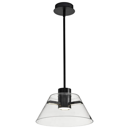 Pendant Nuvo 62-2061 Edmond - 14 Inch LED Pendant - Matte Black with Clear Glass Nuvo