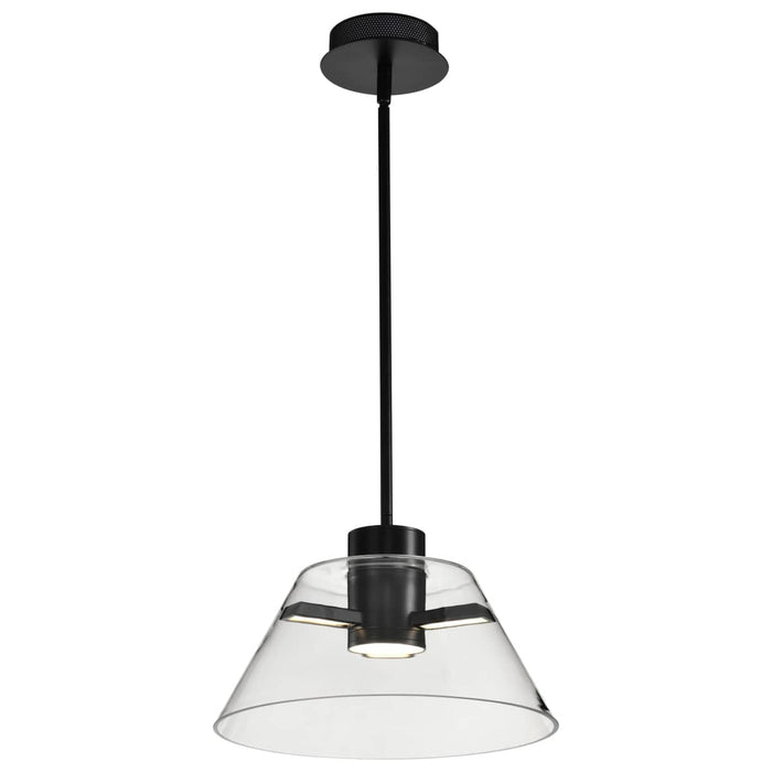 Pendant Nuvo 62-2061 Edmond - 14 Inch LED Pendant - Matte Black with Clear Glass Nuvo