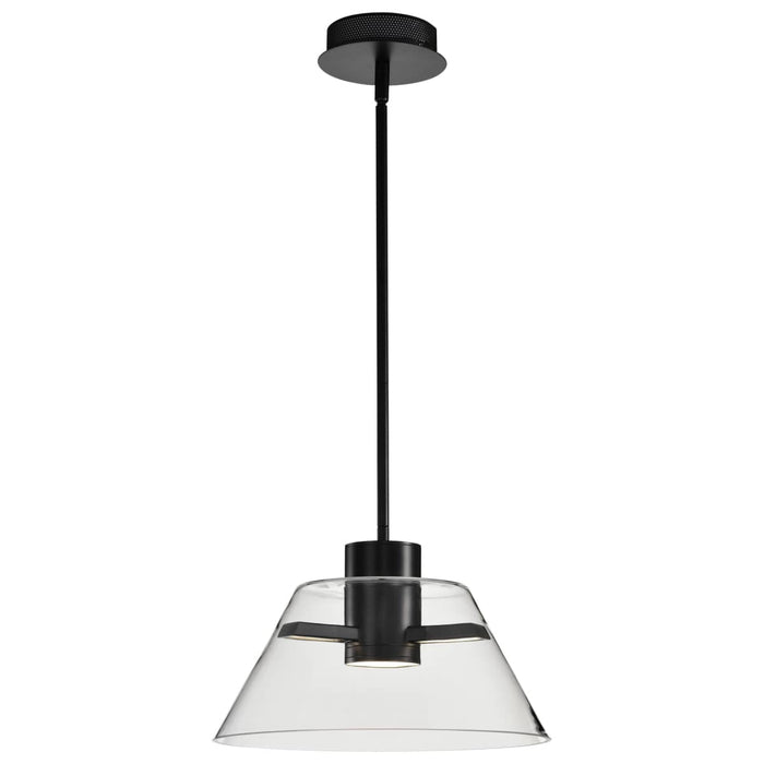 Pendant Nuvo 62-2061 Edmond - 14 Inch LED Pendant - Matte Black with Clear Glass Nuvo