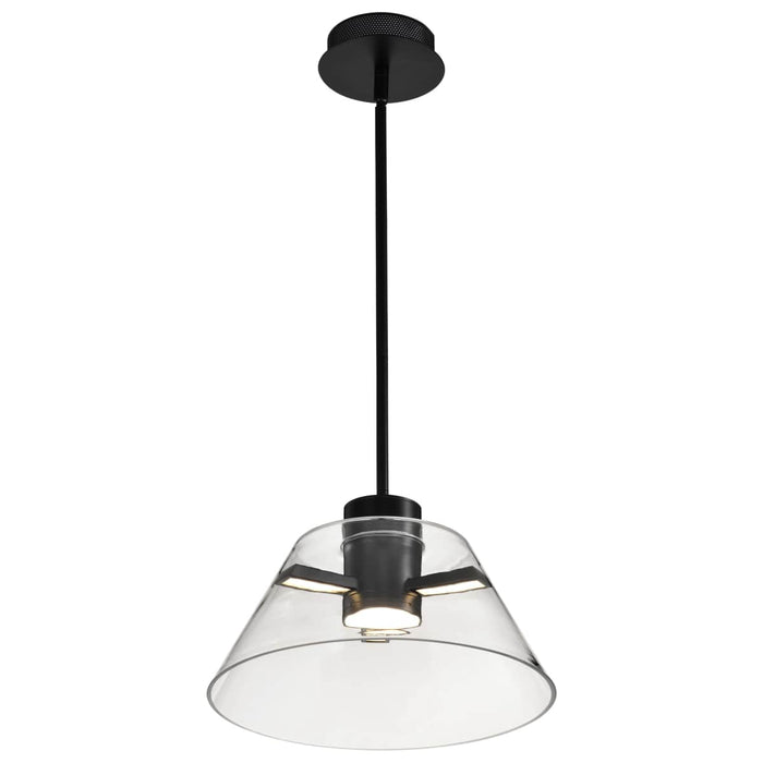 Pendant Nuvo 62-2061 Edmond - 14 Inch LED Pendant - Matte Black with Clear Glass Nuvo