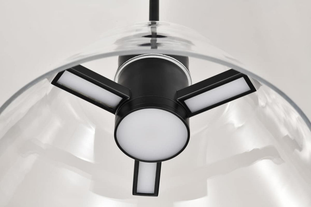 Pendant Nuvo 62-2061 Edmond - 14 Inch LED Pendant - Matte Black with Clear Glass Nuvo