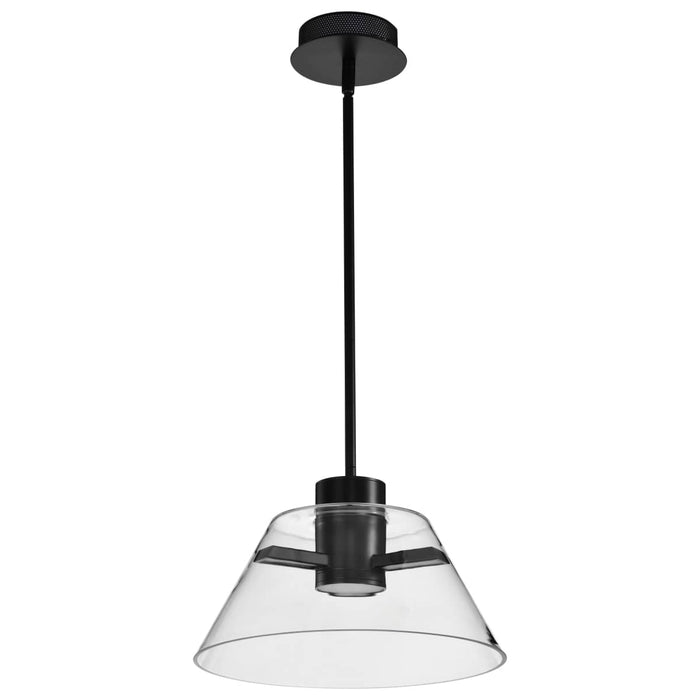 Pendant Nuvo 62-2061 Edmond - 14 Inch LED Pendant - Matte Black with Clear Glass Nuvo