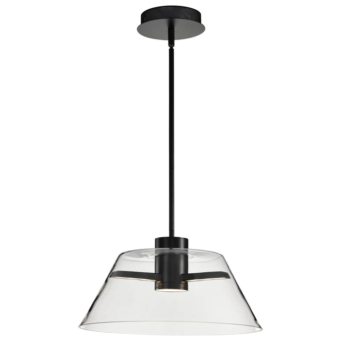 Pendant Nuvo 62-2062 Edmond - 17 Inch LED Pendant - Matte Black with Clear Glass Nuvo