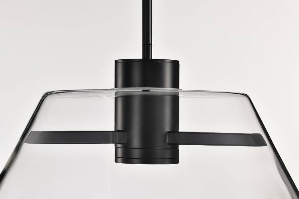 Pendant Nuvo 62-2062 Edmond - 17 Inch LED Pendant - Matte Black with Clear Glass Nuvo