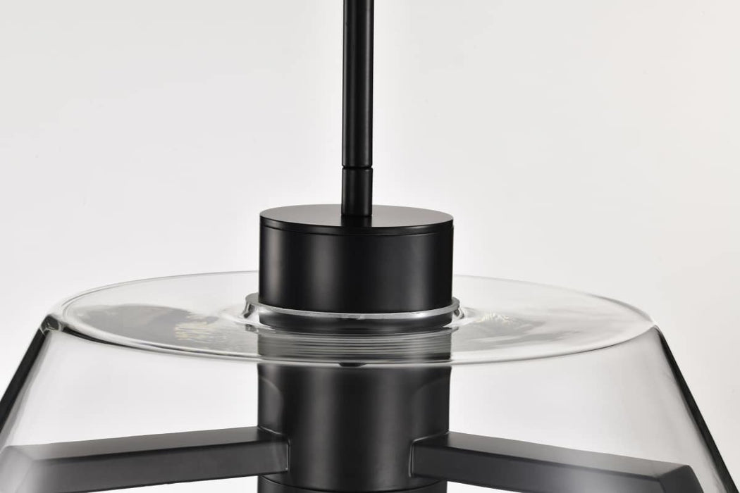 Pendant Nuvo 62-2062 Edmond - 17 Inch LED Pendant - Matte Black with Clear Glass Nuvo