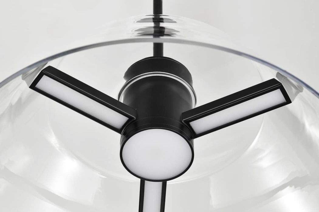 Pendant Nuvo 62-2062 Edmond - 17 Inch LED Pendant - Matte Black with Clear Glass Nuvo